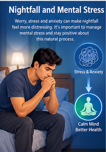 Nightfall anxiety and stress in men`s health
